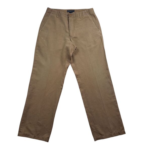 Banana Republic Dawson Linen Blend Pants Mens 33 Tan Preppy - Picture 1 of 9